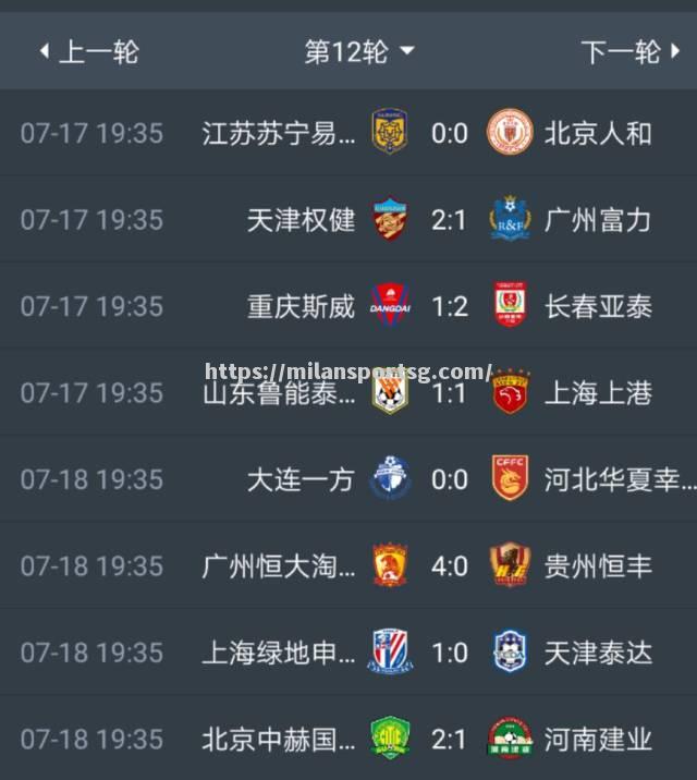 河北华夏幸福客场战平广州富力，积分榜不变